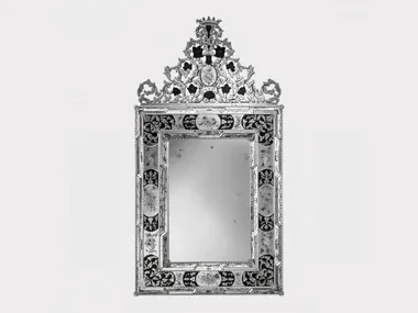 GRANDUCATO - Framed wall-mounted Murano glass mirror _ Sogni Di Cristallo